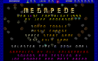 Megapede 1993 game screenshot